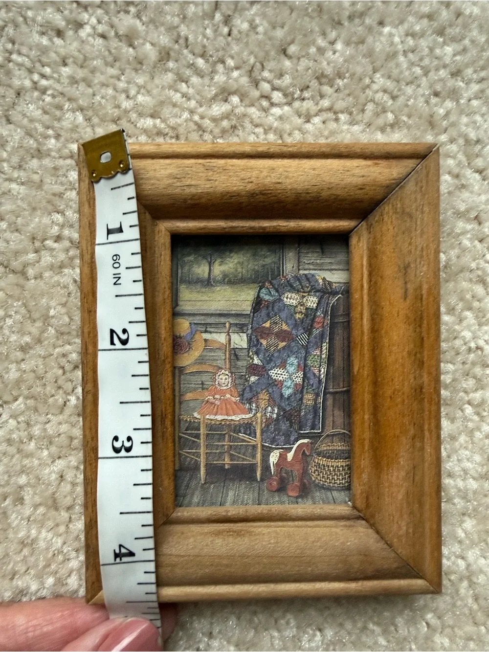 Wilma B Vincent LE Rustic Americana Print Wood Frame Wall Small Art
